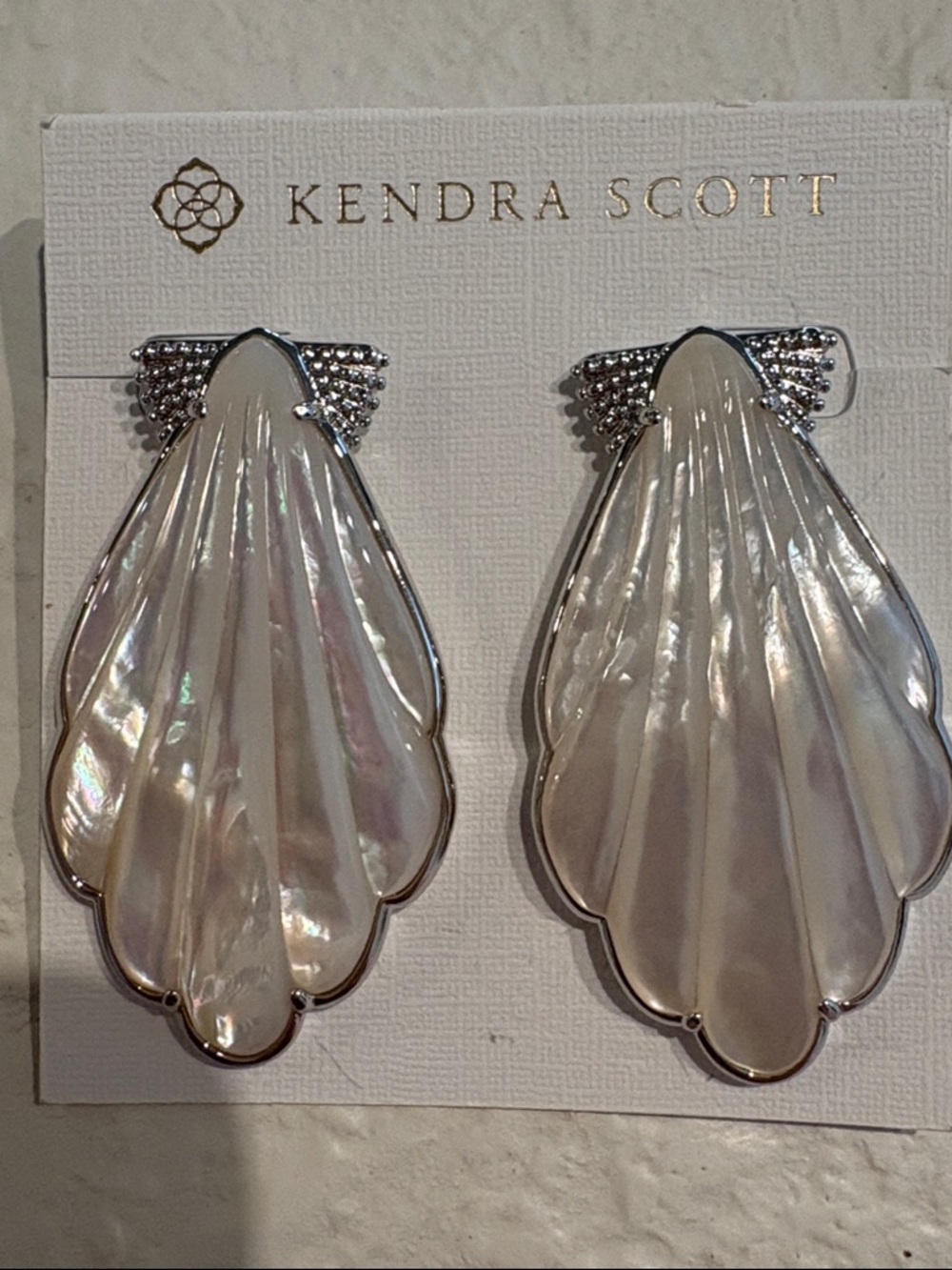 Kendra Scott Iridescent Mother-of-Pearl Fan Drop Earrings - Picture 2 of 2